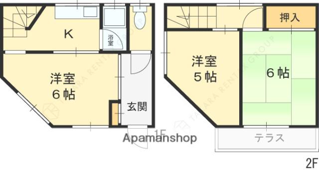 京阪電気鉄道京阪線 寝屋川市駅 徒歩10分 2階建 築47年(3K)の間取り写真