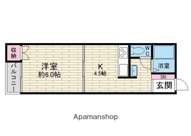 プレアール都島2(1DK/2階)の間取り写真