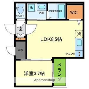 Ｆ　ＡＳＥＣＩＡ　城北公園通(1LDK)の間取り写真