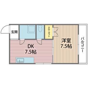 メゾン・ド・LEE(1DK/1階)の間取り写真