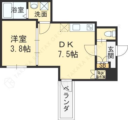 パシフィック千林(1DK/3階)の間取り写真