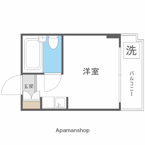 ロイヤル大今里(ワンルーム/2階)の間取り写真