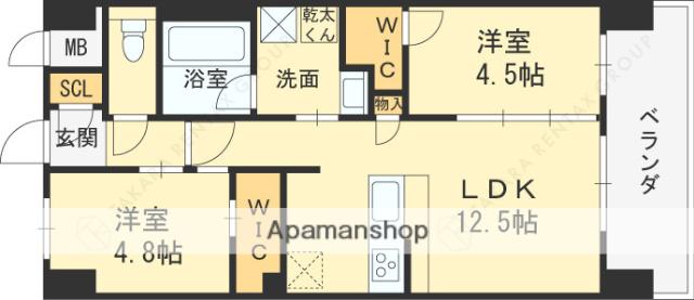 スプランディッド城東関目(2LDK/7階)の間取り写真