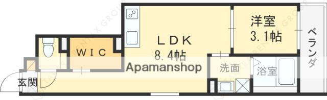 S-MOVE大阪鶴見(1LDK/1階)の間取り写真