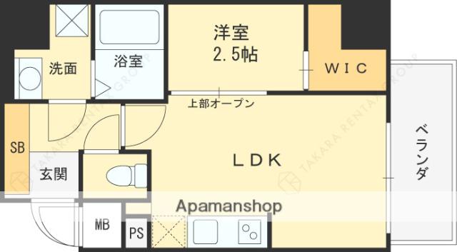 KRYSTAL FIMETH 2番館(1LDK/7階)の間取り写真