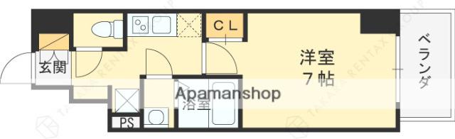 リヴェント森ノ宮(1K/8階)の間取り写真