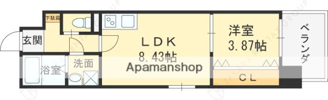 TOU MIYAKOJIMA(1LDK/3階)の間取り写真