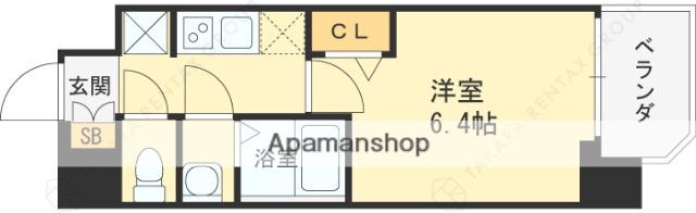 ALIVIS都島北通(1K/3階)の間取り写真