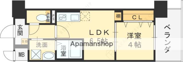 エグゼ大阪CITYオースティン(1DK/9階)の間取り写真