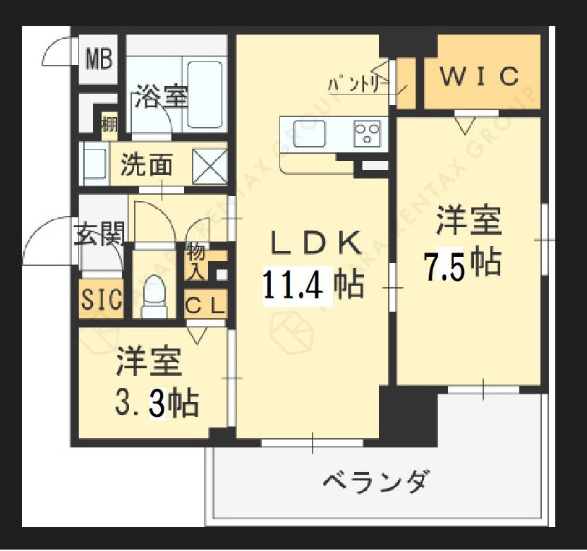 MORUAN RESIDENCE(2LDK/2階)の間取り写真
