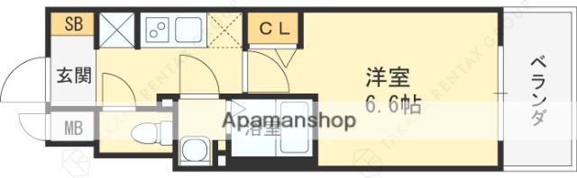 スワンズシティ大阪クレアスト(1K/10階)の間取り写真