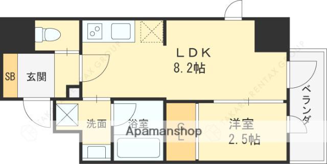 ナットレジデンス都島本通(1LDK/10階)の間取り写真