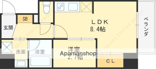 ナットレジデンス都島本通(1LDK/5階)の間取り写真