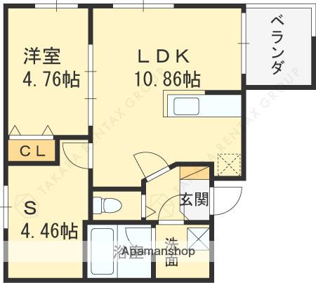 エス.フィールド奏(1SLDK/4階)の間取り写真