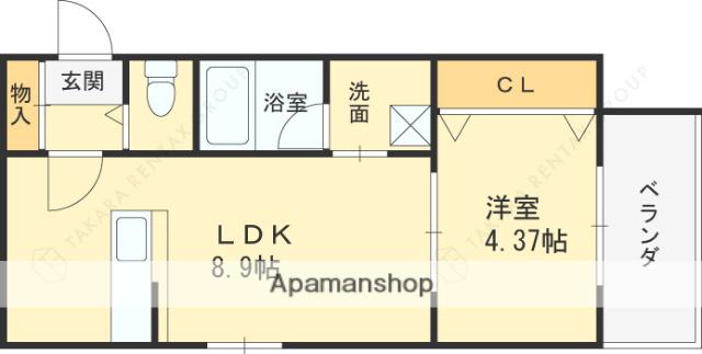 エス.フィールド奏(1LDK/1階)の間取り写真