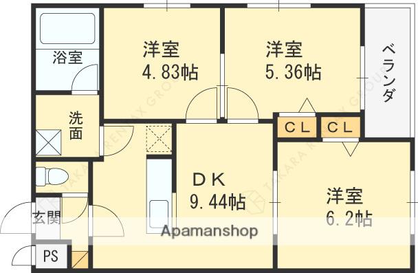 エス.フィールド奏(3LDK/4階)の間取り写真