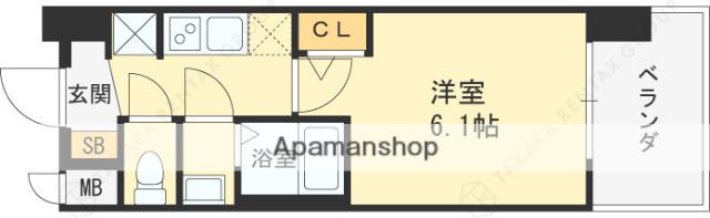 ALIVIS放出(1K/11階)の間取り写真