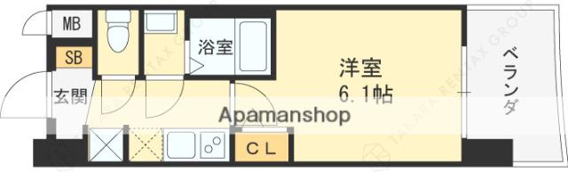 ALIVIS放出(1K/11階)の間取り写真
