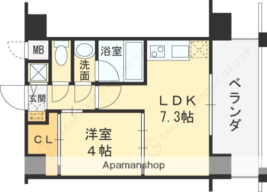 メトロ守口(1DK/7階)の間取り写真