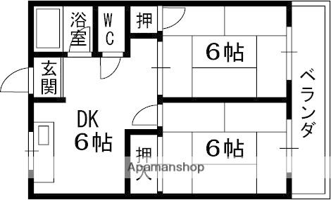 田村ビル(2DK/2階)の間取り写真