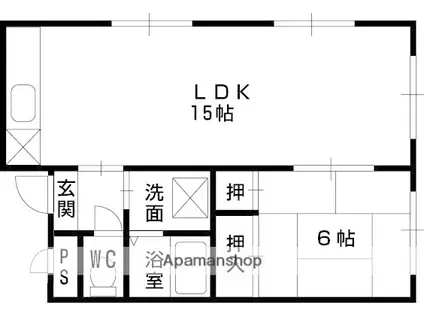 ヴィラ野田(1LDK/2階)の間取り写真