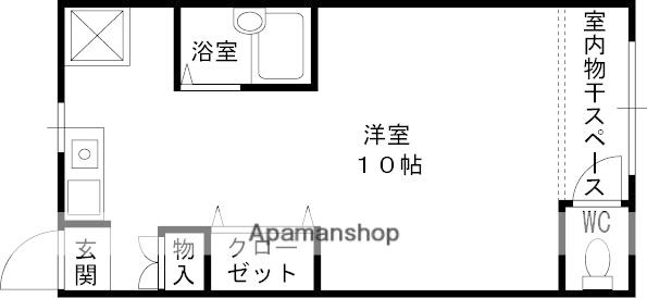 諏訪マンション(ワンルーム/1階)の間取り写真