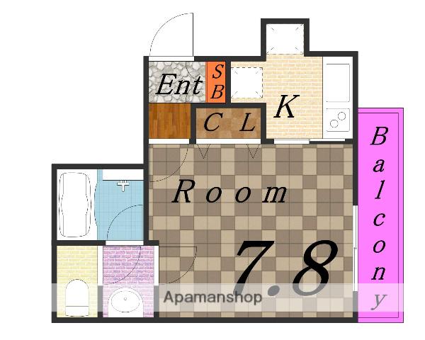 アクティコート京橋(1K/7階)の間取り写真
