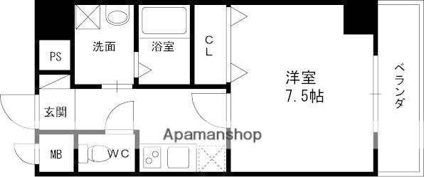 CANAL天満橋(1K/9階)の間取り写真