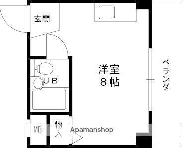 サンシャイン香里園Ⅱ(1K/4階)の間取り写真