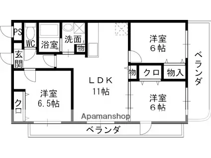 RESONO(3LDK/3階)の間取り写真