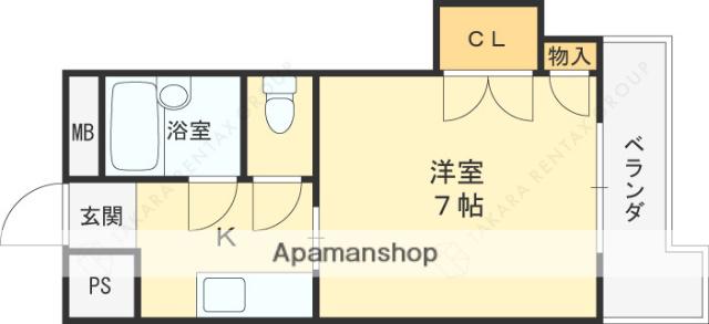 グレイスフル三国本町(1K/3階)の間取り写真