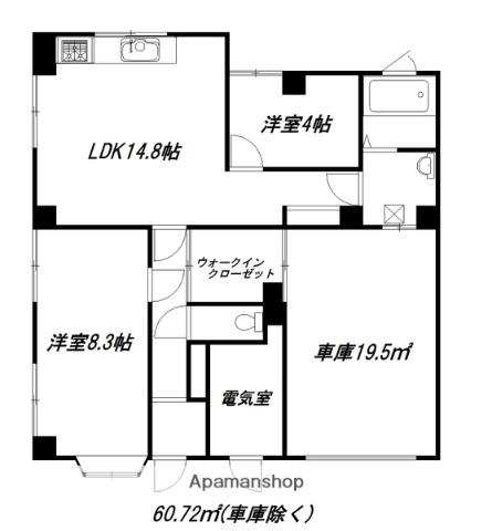 ジオナ柴島Ⅲ(2LDK/1階)の間取り写真