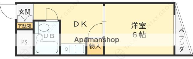 浜本ビル(1K/5階)の間取り写真