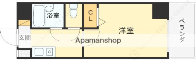 ノルデンハイム豊里(1K/6階)の間取り写真