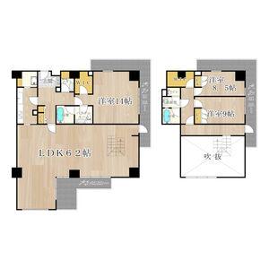 ザ・グランドビュー・オオサカ(3LDK/21階)の間取り写真