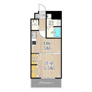 CITYSPIRE鶴見(1DK/8階)の間取り写真