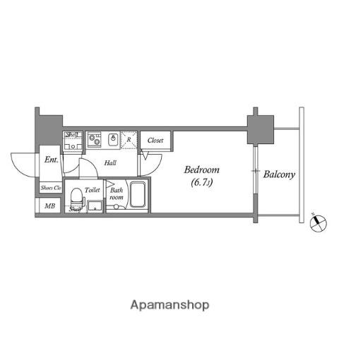 アドバンス新大阪ラシュレ(1K/2階)の間取り写真