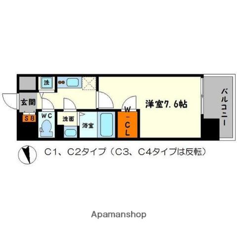 エスリード新大阪レジデンス(1K/8階)の間取り写真