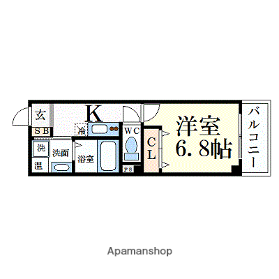 IF柴島(1K/2階)の間取り写真