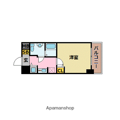 アドバンス新大阪5(1K/9階)の間取り写真