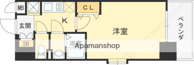 LUXE淡路Ⅱ(1K/10階)の間取り写真