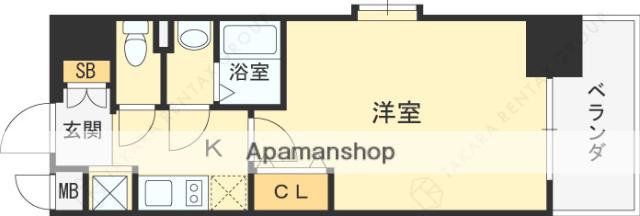 LUXE淡路Ⅱ(1K/12階)の間取り写真