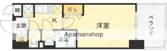 LUXE淡路Ⅱ(1K/7階)の間取り写真
