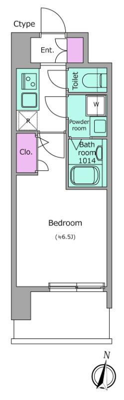 レジュールアッシュ三国本町(1K/1階)の間取り写真