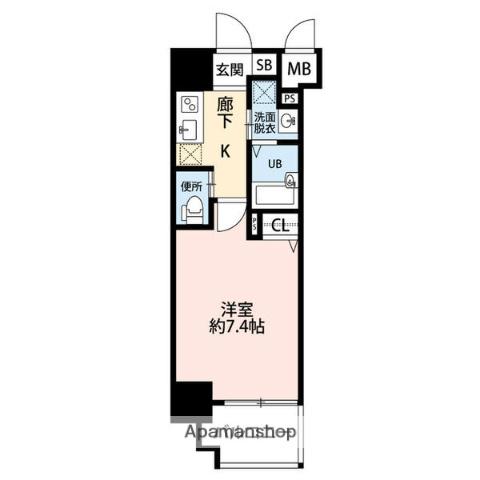 プレイシズ シンオオサカ(1K/4階)の間取り写真