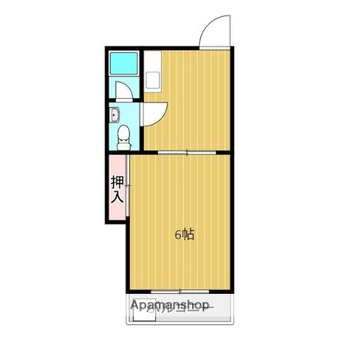 シャトーミツ(1DK/4階)の間取り写真