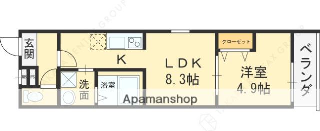 フジパレス上新庄駅北1番館(1LDK/3階)の間取り写真
