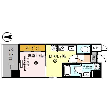 ELSIA SHINOSAKA(1DK/6階)の間取り写真