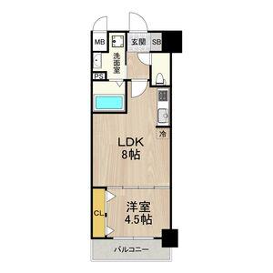 セノアタワー新大阪(1LDK/3階)の間取り写真