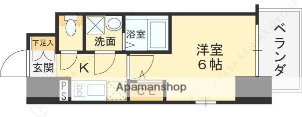 エスリード新大阪ザ・プレミアウエスト(1K/13階)の間取り写真